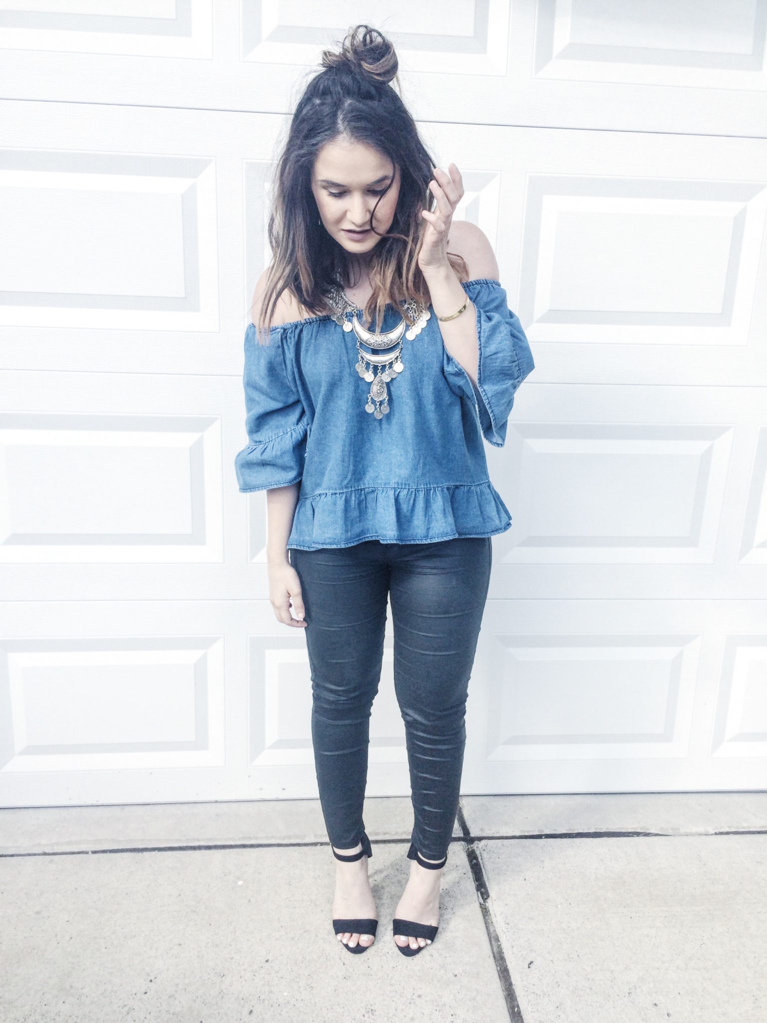 Momma's Birthday in Chambray and Leather | Hello Darling Blog